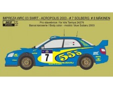 Decal – Subaru Impreza WRC -SWRT Rally Acropolis 2003 – „555“